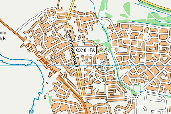 OX18 1FA map - OS VectorMap District (Ordnance Survey)