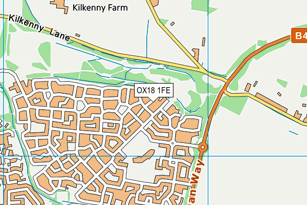 OX18 1FE map - OS VectorMap District (Ordnance Survey)