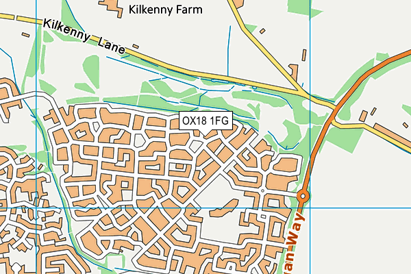 OX18 1FG map - OS VectorMap District (Ordnance Survey)