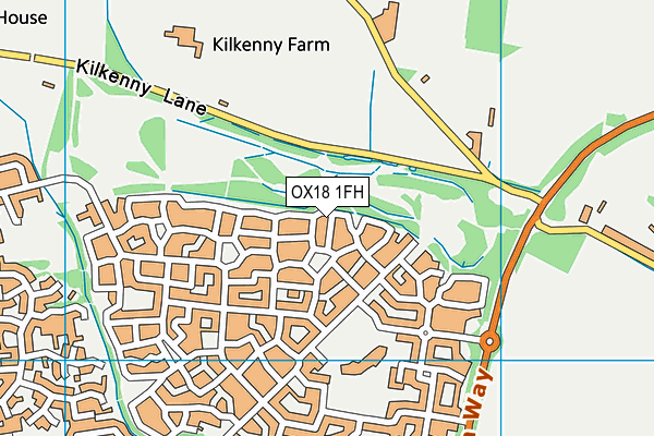 OX18 1FH map - OS VectorMap District (Ordnance Survey)