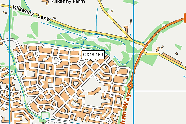 OX18 1FJ map - OS VectorMap District (Ordnance Survey)