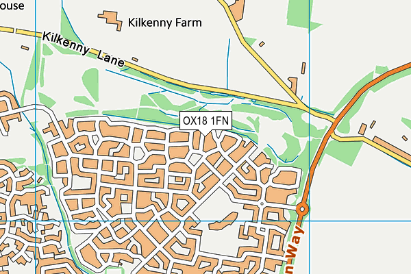 OX18 1FN map - OS VectorMap District (Ordnance Survey)