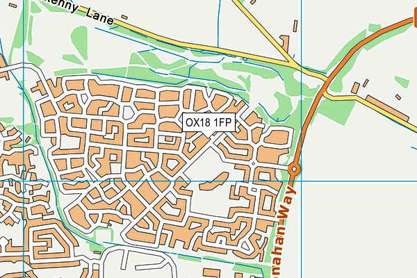 OX18 1FP map - OS VectorMap District (Ordnance Survey)