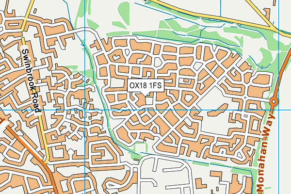 OX18 1FS map - OS VectorMap District (Ordnance Survey)