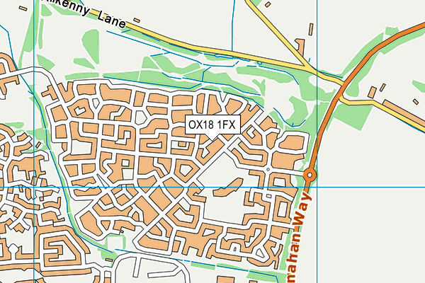 OX18 1FX map - OS VectorMap District (Ordnance Survey)