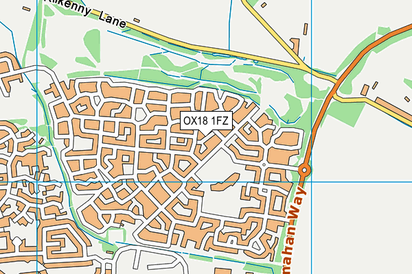OX18 1FZ map - OS VectorMap District (Ordnance Survey)