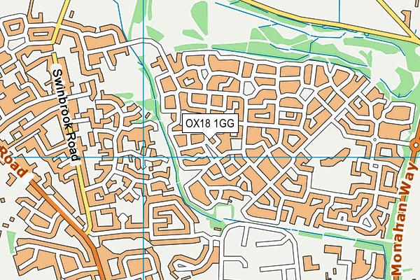 OX18 1GG map - OS VectorMap District (Ordnance Survey)
