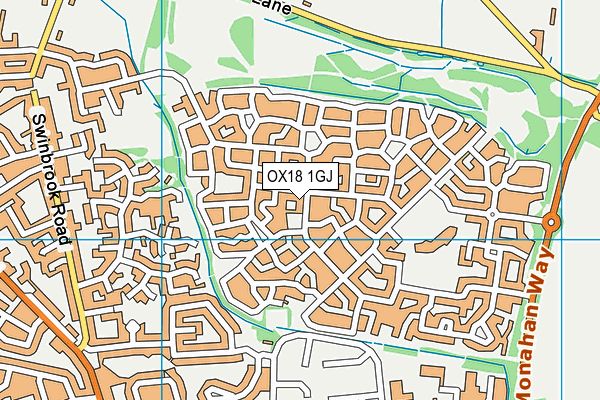 OX18 1GJ map - OS VectorMap District (Ordnance Survey)