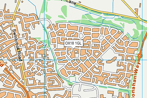 OX18 1GL map - OS VectorMap District (Ordnance Survey)