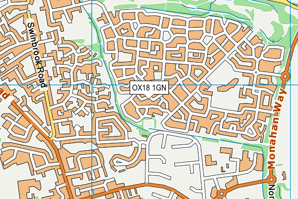 OX18 1GN map - OS VectorMap District (Ordnance Survey)