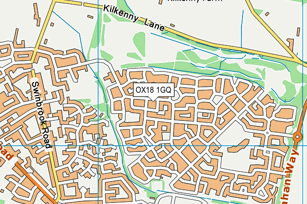 OX18 1GQ map - OS VectorMap District (Ordnance Survey)