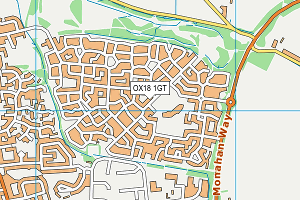 OX18 1GT map - OS VectorMap District (Ordnance Survey)