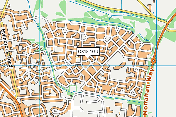 OX18 1GU map - OS VectorMap District (Ordnance Survey)