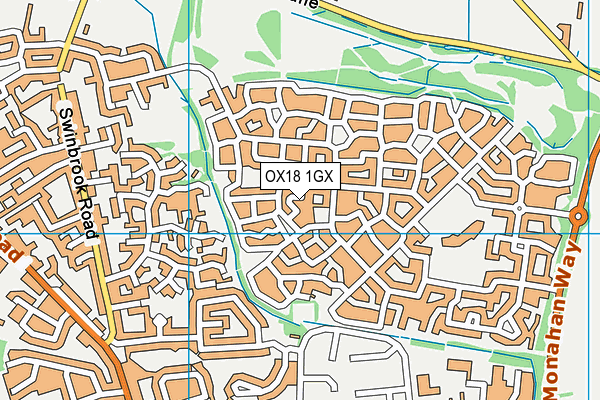 OX18 1GX map - OS VectorMap District (Ordnance Survey)