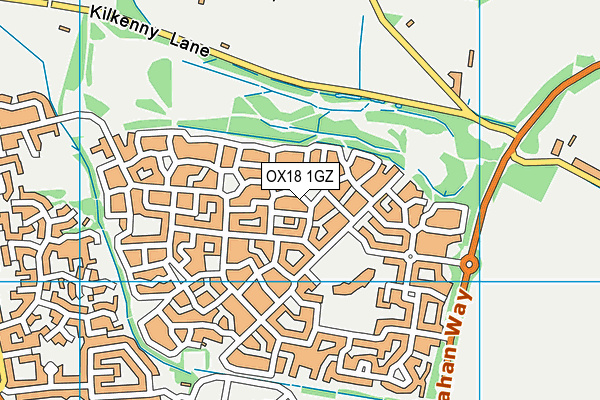 OX18 1GZ map - OS VectorMap District (Ordnance Survey)