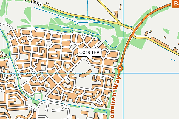 OX18 1HA map - OS VectorMap District (Ordnance Survey)