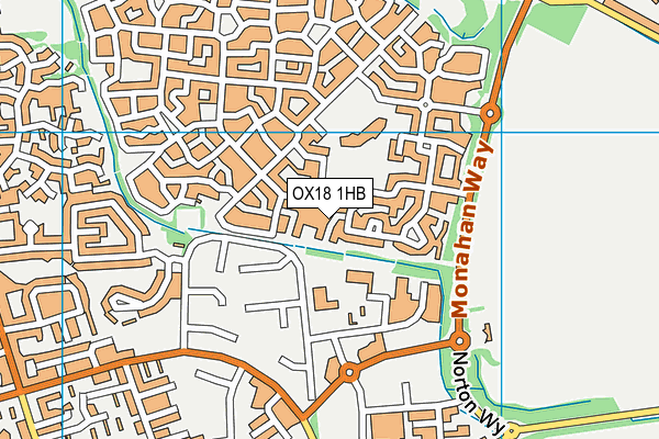 OX18 1HB map - OS VectorMap District (Ordnance Survey)