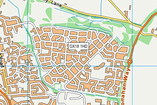 OX18 1HD map - OS VectorMap District (Ordnance Survey)