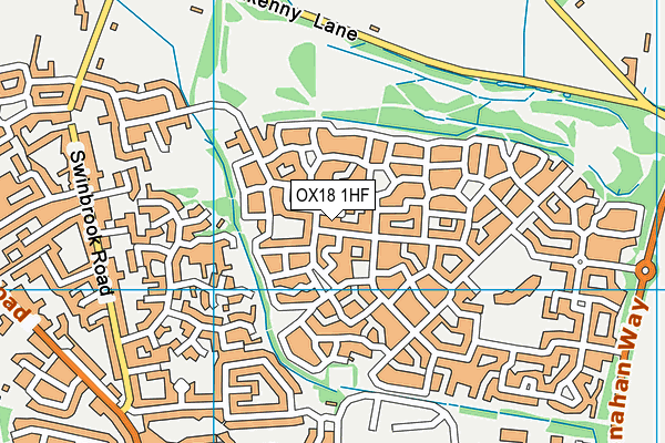 OX18 1HF map - OS VectorMap District (Ordnance Survey)