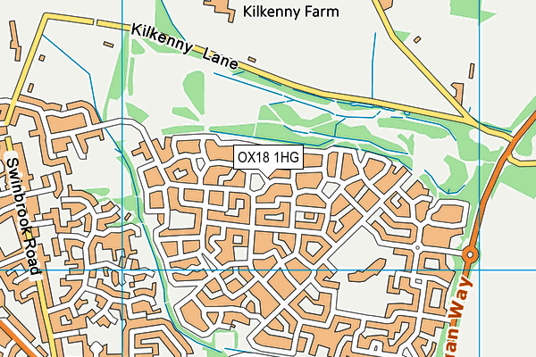 OX18 1HG map - OS VectorMap District (Ordnance Survey)