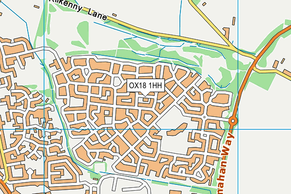 OX18 1HH map - OS VectorMap District (Ordnance Survey)