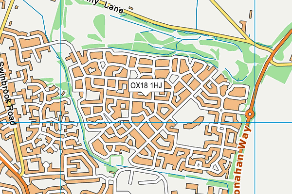 OX18 1HJ map - OS VectorMap District (Ordnance Survey)