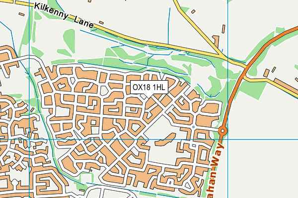 OX18 1HL map - OS VectorMap District (Ordnance Survey)