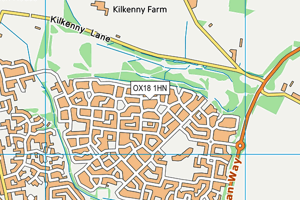 OX18 1HN map - OS VectorMap District (Ordnance Survey)