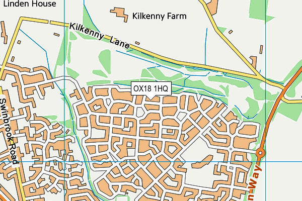 OX18 1HQ map - OS VectorMap District (Ordnance Survey)