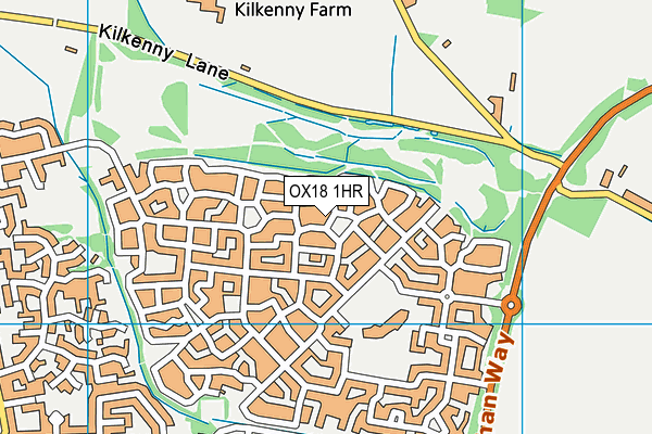 OX18 1HR map - OS VectorMap District (Ordnance Survey)