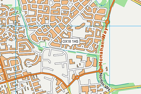 OX18 1HS map - OS VectorMap District (Ordnance Survey)