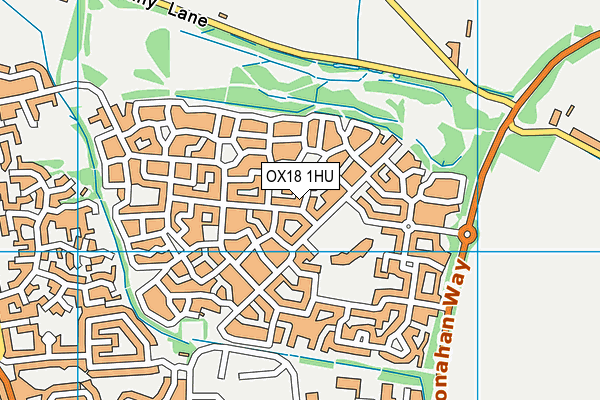 OX18 1HU map - OS VectorMap District (Ordnance Survey)