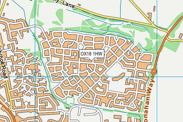 OX18 1HW map - OS VectorMap District (Ordnance Survey)