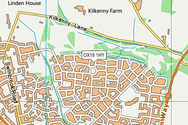 OX18 1HY map - OS VectorMap District (Ordnance Survey)