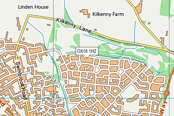 OX18 1HZ map - OS VectorMap District (Ordnance Survey)