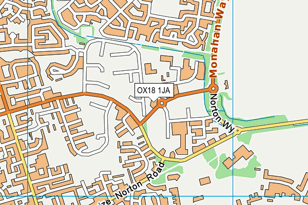 OX18 1JA map - OS VectorMap District (Ordnance Survey)