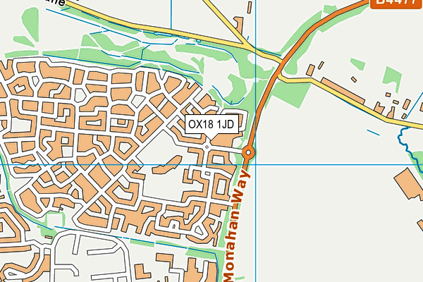 OX18 1JD map - OS VectorMap District (Ordnance Survey)