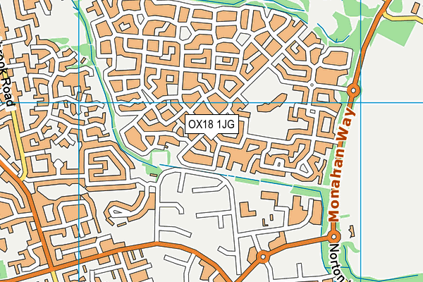 OX18 1JG map - OS VectorMap District (Ordnance Survey)