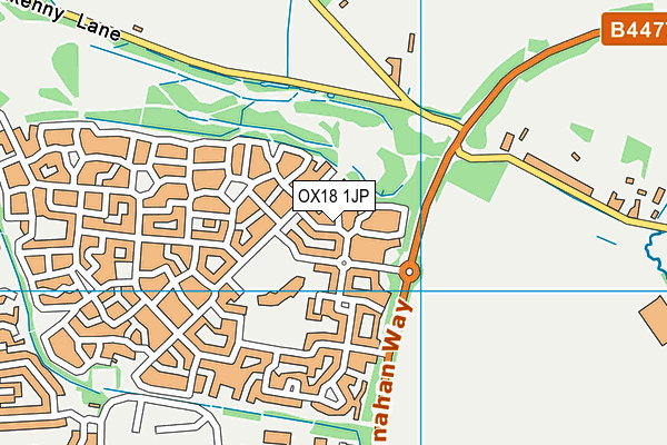 OX18 1JP map - OS VectorMap District (Ordnance Survey)