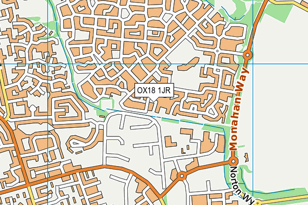 OX18 1JR map - OS VectorMap District (Ordnance Survey)