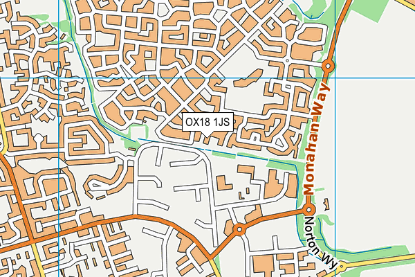 OX18 1JS map - OS VectorMap District (Ordnance Survey)