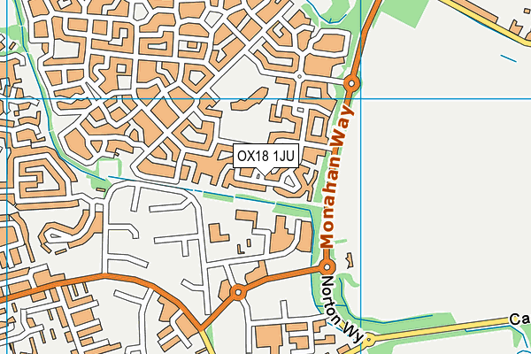 OX18 1JU map - OS VectorMap District (Ordnance Survey)