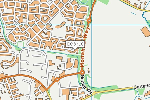 OX18 1JX map - OS VectorMap District (Ordnance Survey)