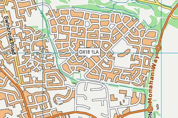 OX18 1LA map - OS VectorMap District (Ordnance Survey)