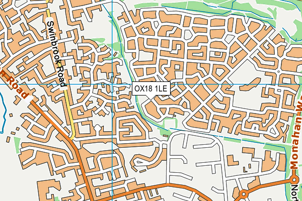 OX18 1LE map - OS VectorMap District (Ordnance Survey)