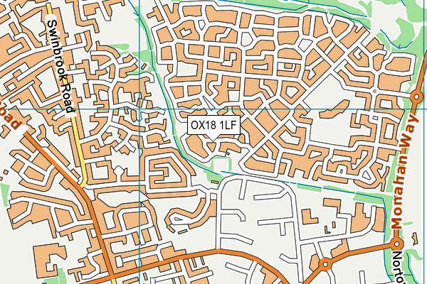 OX18 1LF map - OS VectorMap District (Ordnance Survey)