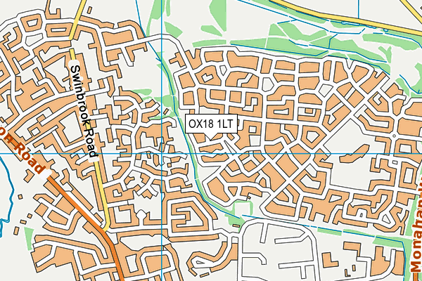 OX18 1LT map - OS VectorMap District (Ordnance Survey)