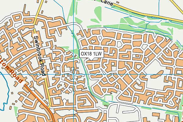 OX18 1LW map - OS VectorMap District (Ordnance Survey)