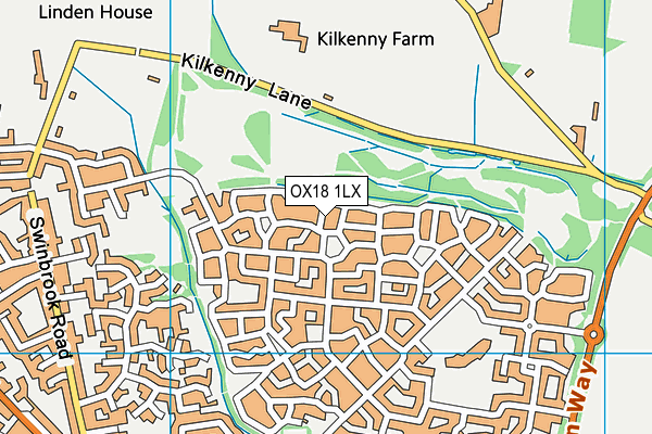 OX18 1LX map - OS VectorMap District (Ordnance Survey)