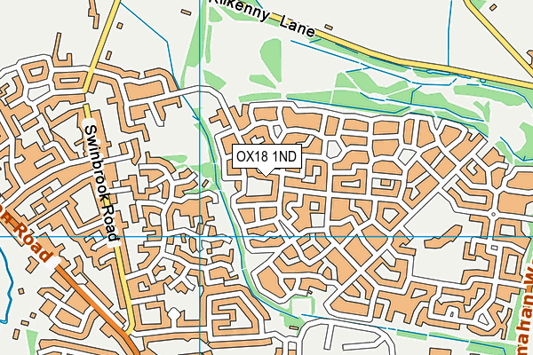 OX18 1ND map - OS VectorMap District (Ordnance Survey)